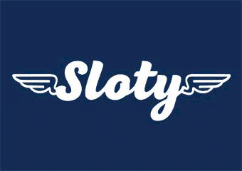 sloty casino blå vit logga